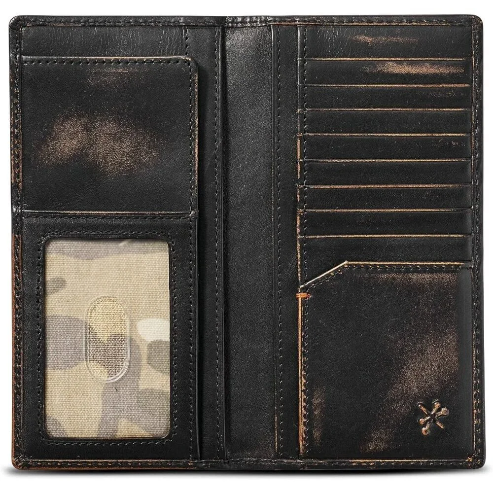 🆕Men Black Co. DUCK Long Wallet Grain Leather Long Bifold Wallet Hunter Gift